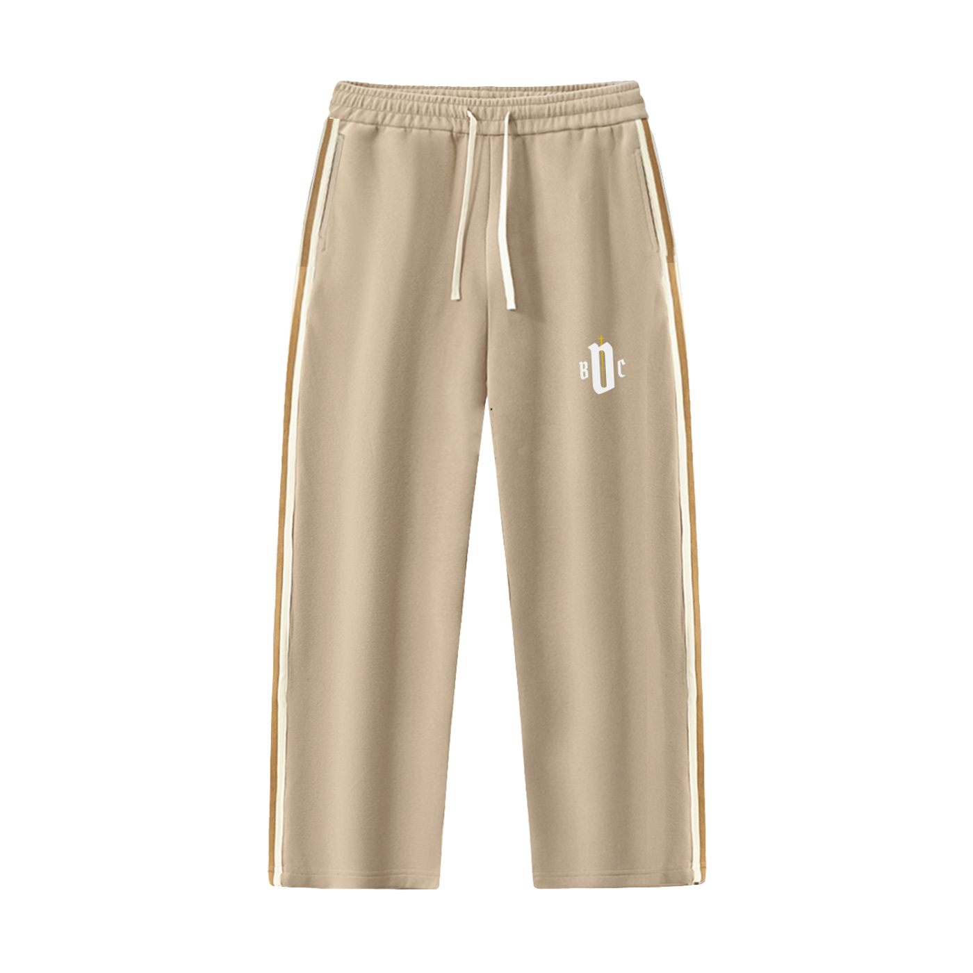 Unisex Contrast Side-Stripe Straight-Leg  Pants