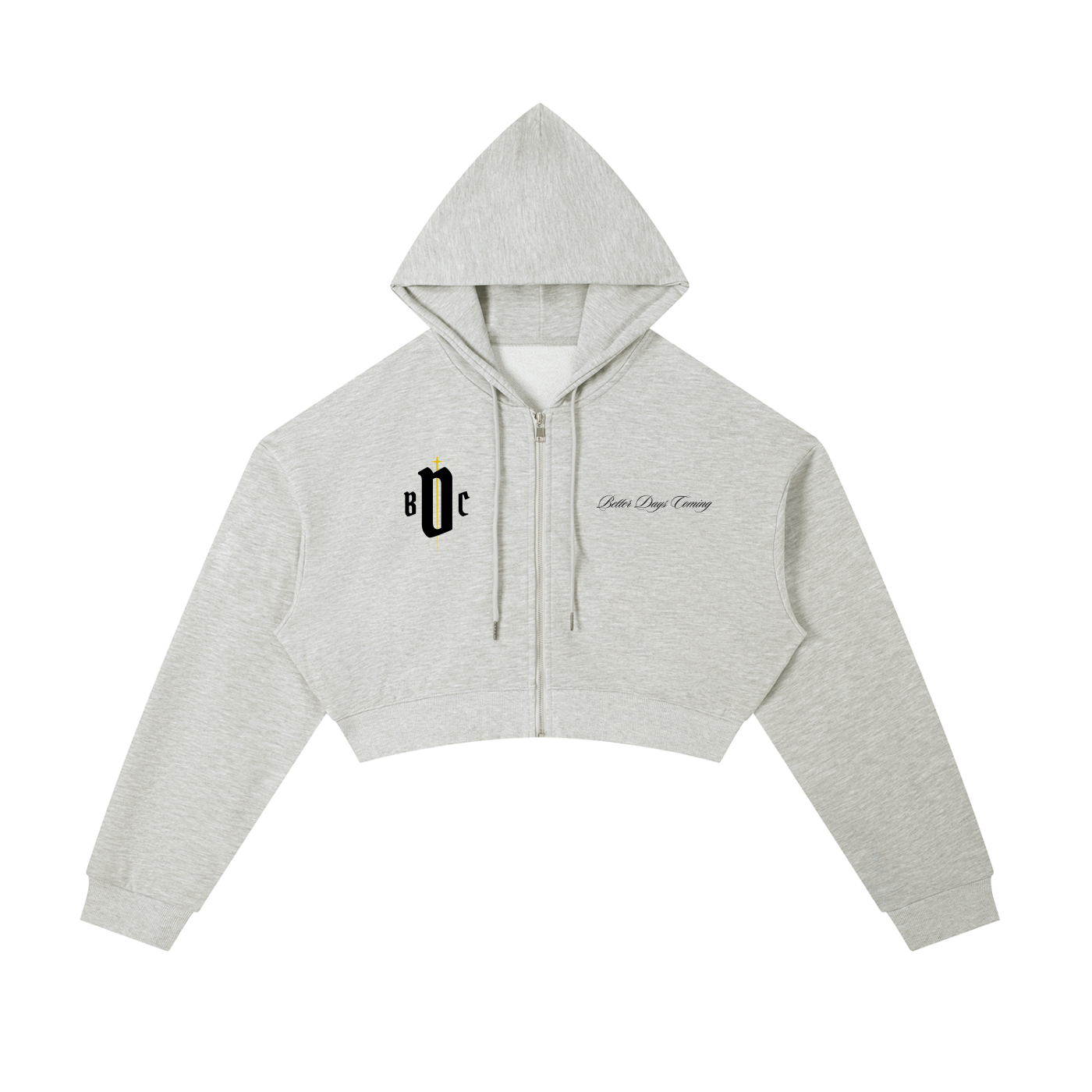 Women's Essential Cropped Zip-Up Hoodie