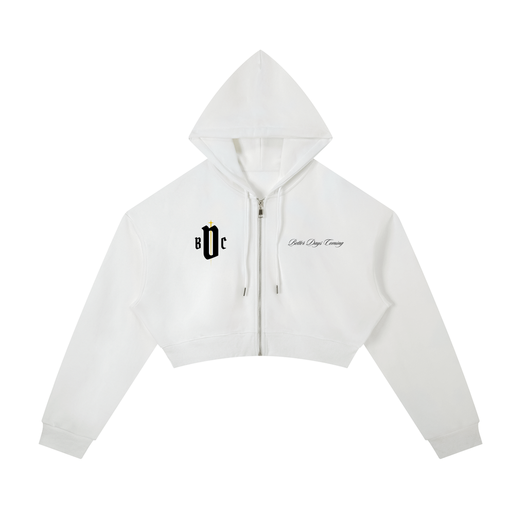 Women's Essential Cropped Zip-Up Hoodie