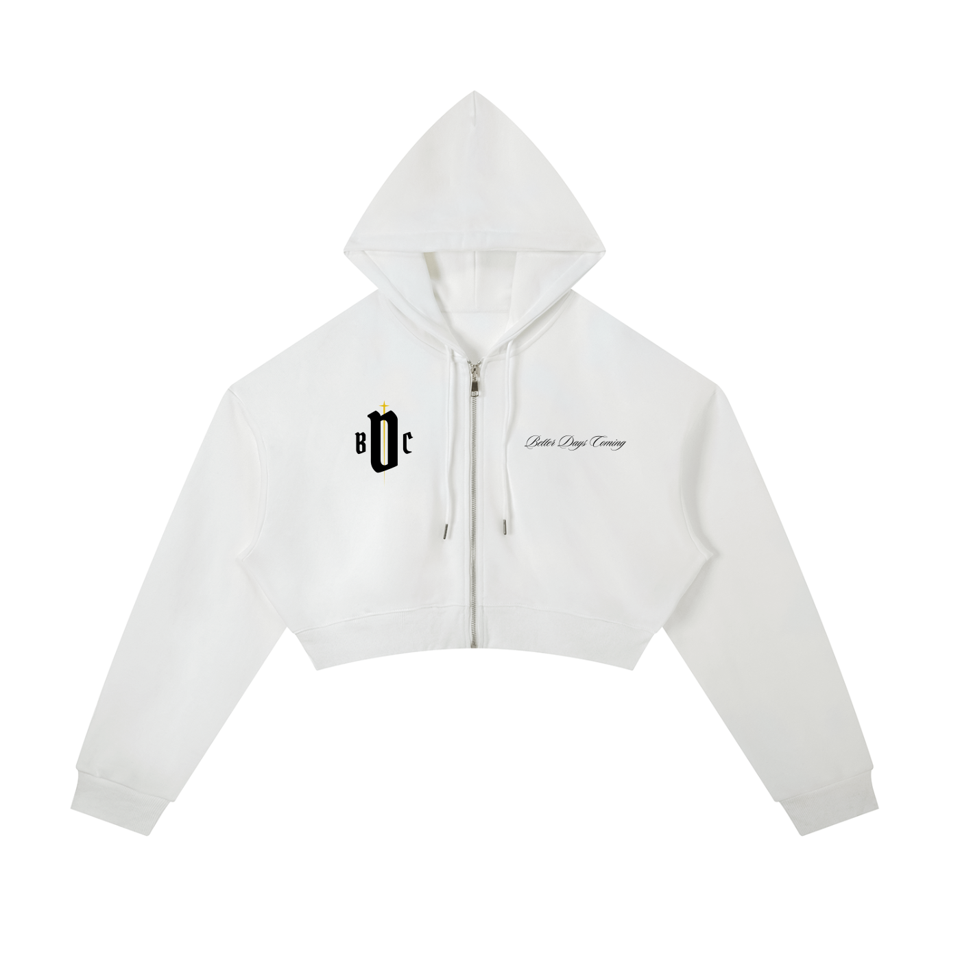 Women's Essential Cropped Zip-Up Hoodie