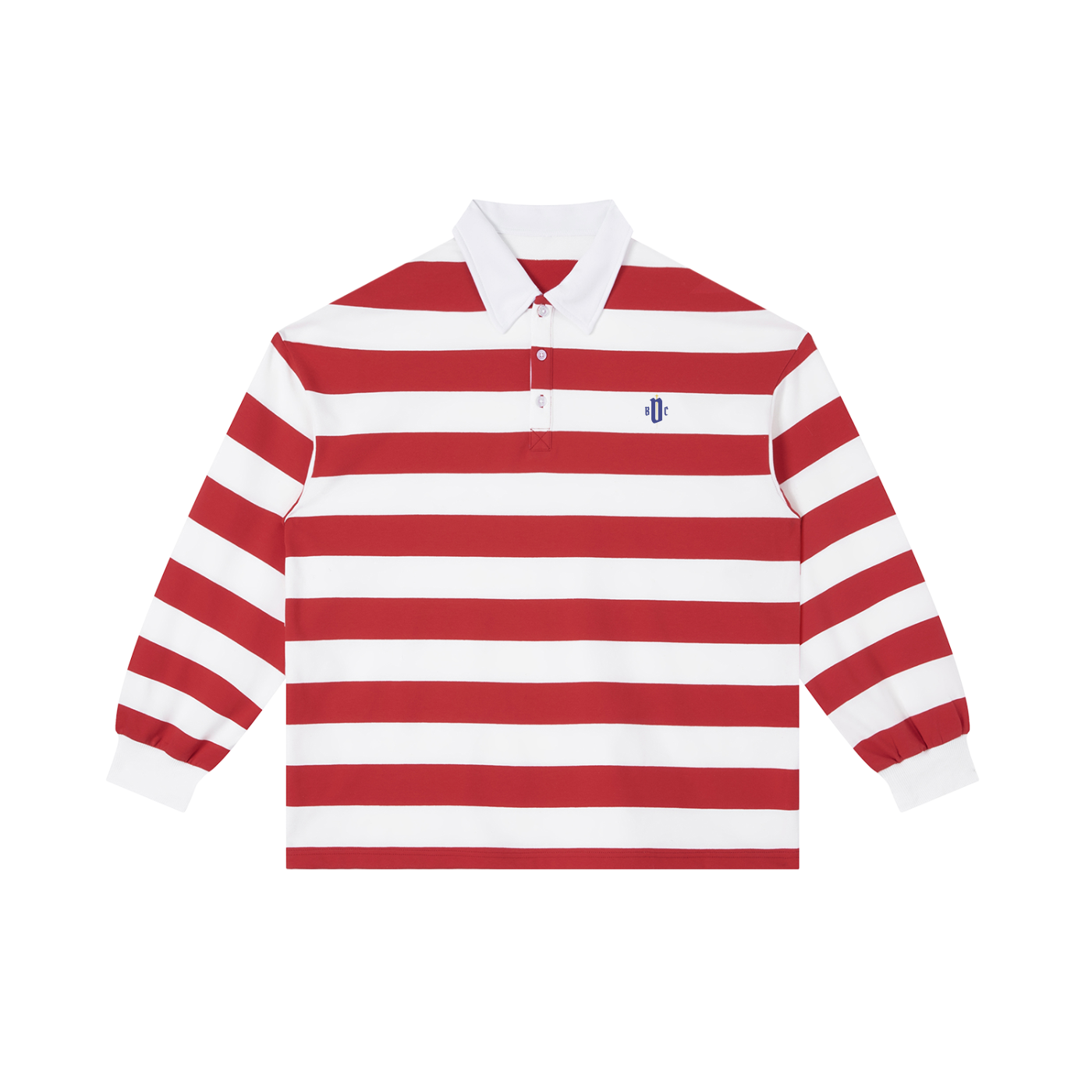 Unisex Color Block Stripe Polo Shirt