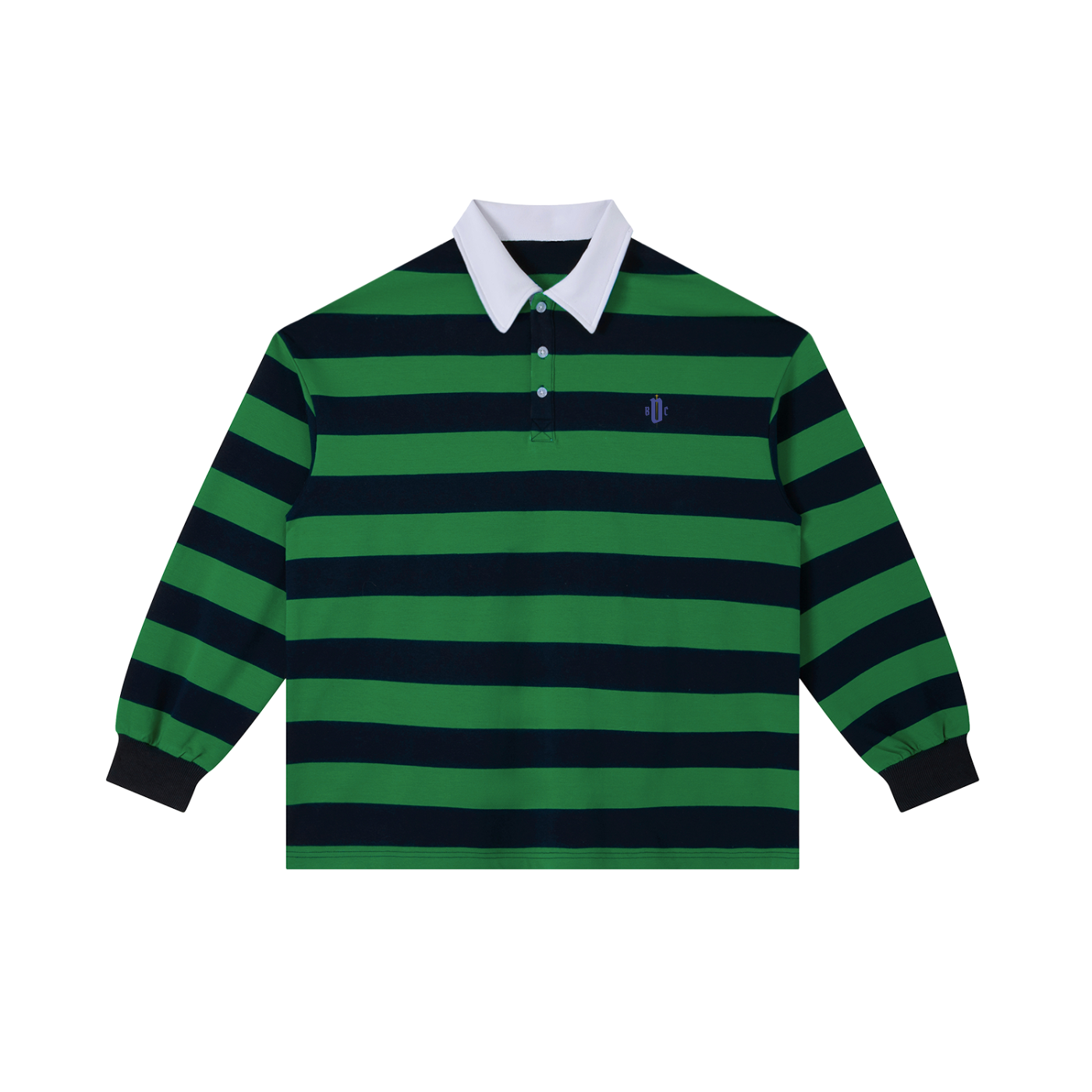 Unisex Color Block Stripe Polo Shirt
