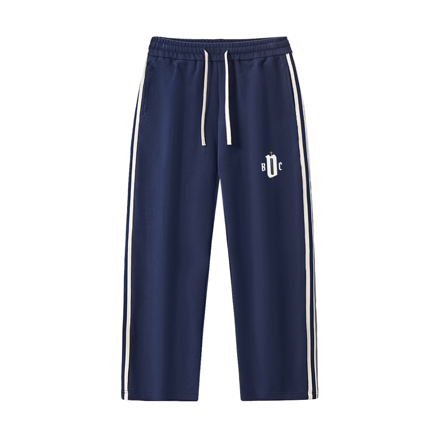 Unisex Contrast Side-Stripe Straight-Leg  Pants