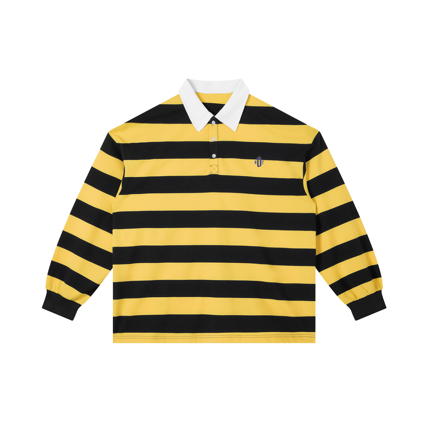 Unisex Color Block Stripe Polo Shirt