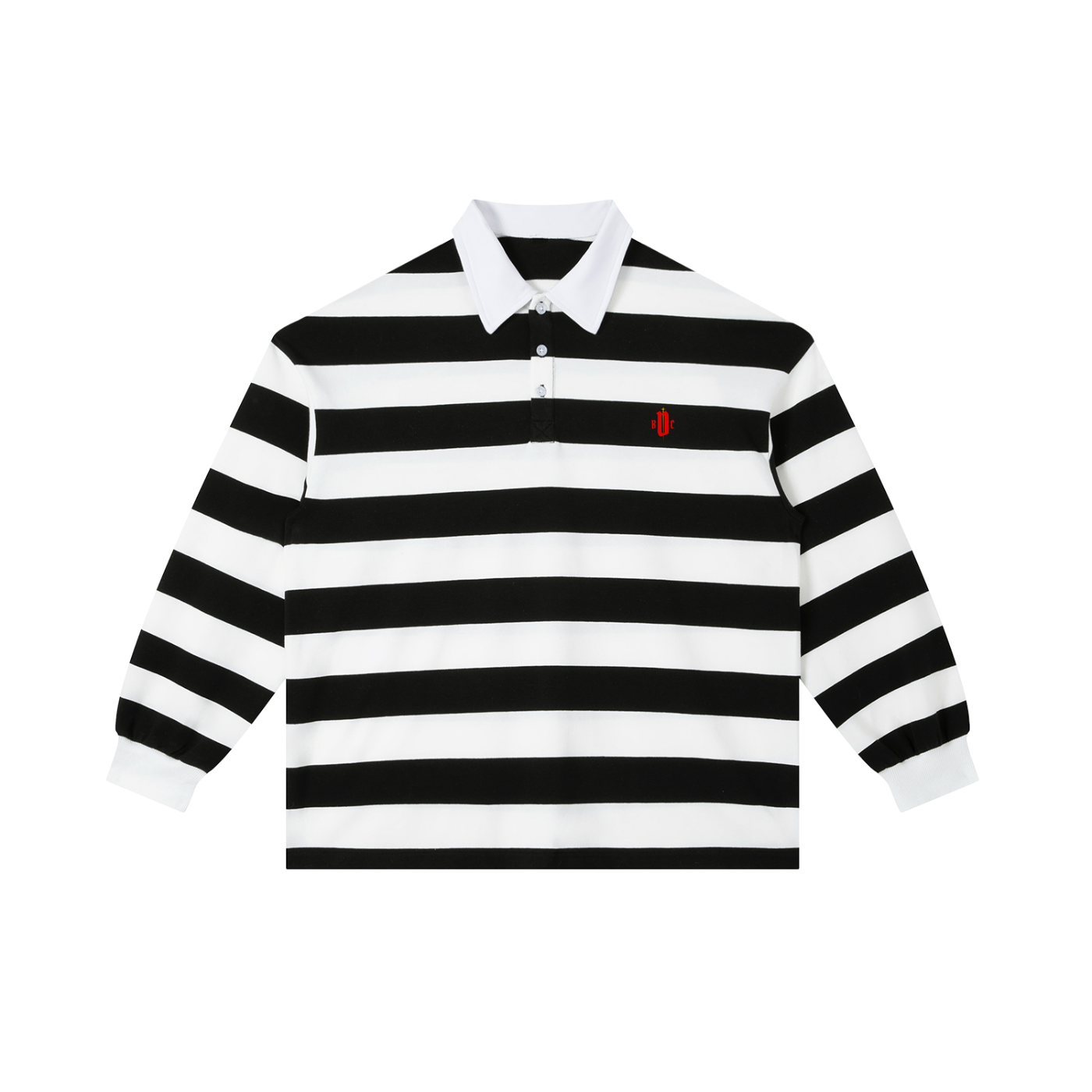Unisex Color Block Stripe Polo Shirt