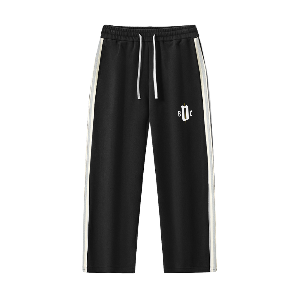 Unisex Contrast Side-Stripe Straight-Leg  Pants